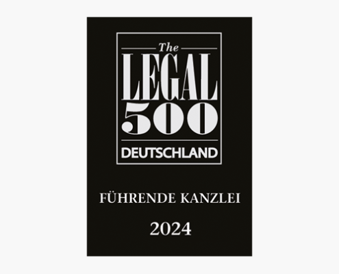 Legal 500‑Siegel „Führende Kanzlei Deutschland 2024“ für BOEHMERT & BOEHMERT