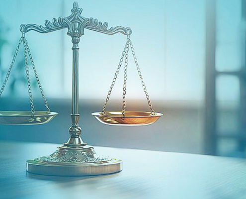 Justizwaage als Symbol für das Einheitliche Patentgericht (UPC) und aktuelle Entwicklungen im europäischen Patentrecht bei BOEHMERT & BOEHMERT