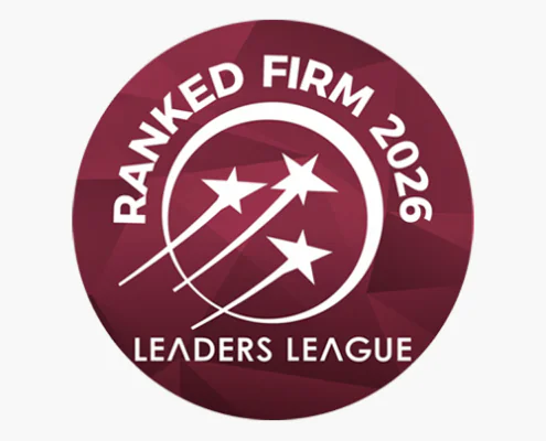 Siegel für die Platzierung von BOEHMERT & BOEHMERT im Ranking von Leaders League für das Jahr 2026